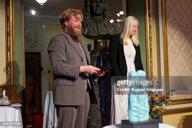 Princess Mette-Marit of Norway presents the Co-Op environmental awards at National Theatre on April 16, 2013 in Oslo, Norway.