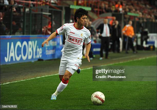 Yuji Ono of Standard pictured during the Jupiler League Playoff match between Standard Liege and KRC Genk on April 16, 2013 in Liege, Belgium.