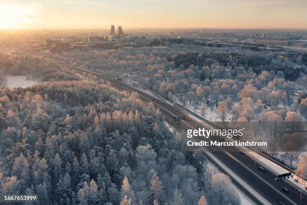highway to stockholm in winter - stockholm bildbanksfoton och bilder