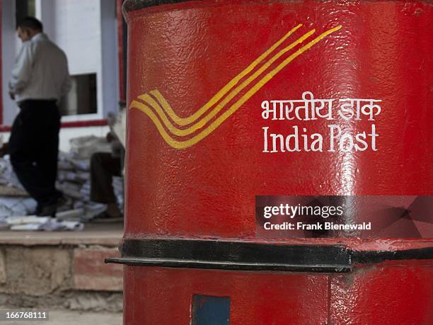 Letter boxes in front of the main post office in the capital of Himachal Pradesh ..