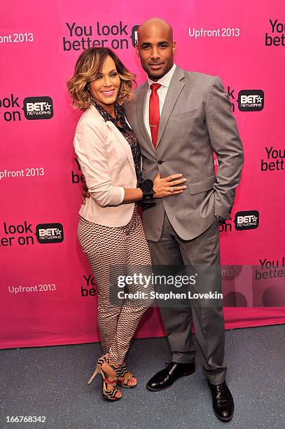 Actors Nicole Ari Parker and Boris Kodjoe attend the BET Networks 2013 New York Upfront on April 16, 2013 in New York City.