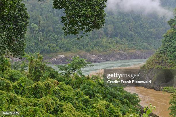 At Sangam, the confluence, of the waters of the river Yomgo joins the river Siang.