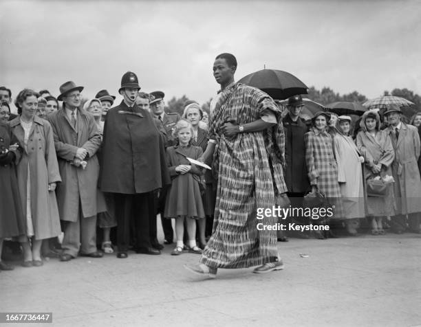 Joseph Bennet Odunton , a civil servant and communications expert from the Gold Coast , arriving at Buckingham Palace to attend a garden party given...