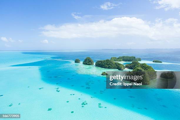 tropical paradise islands and clear blue sea - palau stock pictures, royalty-free photos & images