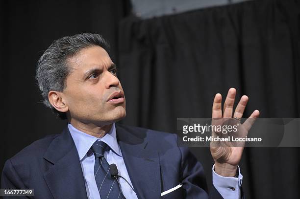 Journalist Fareed Zakaria takes part in a Q&A following the HBO Documentary Films special screening of "Manhunt" at Council on Foreign Relations on...