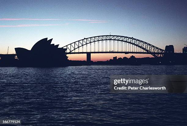 View of the Sydney Harbour Bridge and the Sydney Opera House..