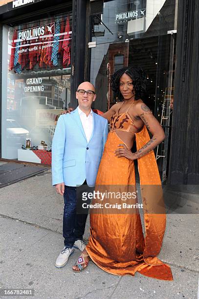 Daughter of late United Nations Ambassador and celebrity activist Africa Engo poses with Executive Vice President of Pikolinos Juan Manuel Peran at...