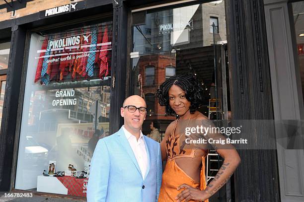 Daughter of late United Nations Ambassador and celebrity activist Africa Engo poses with Executive Vice President of Pikolinos Juan Manuel Peran at...