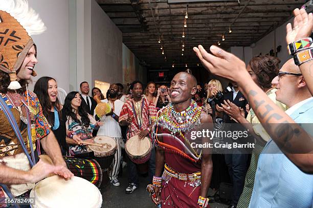 William Kikanae attends the Pikolinos pop up store opening celebrating the Maasai Project hosted by daughter of late United Nations Ambassador and...