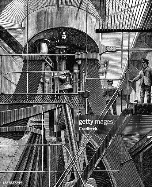 ocean liner, engine room - engine room stock illustrations