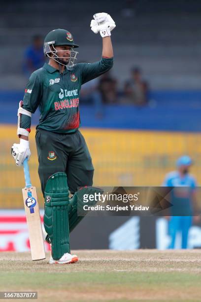 Shakib Al Hasan captain of Bangladesh during the Asia Cup Super Four match between India and Bangladesh at R. Premadasa Stadium on September 15, 2023...