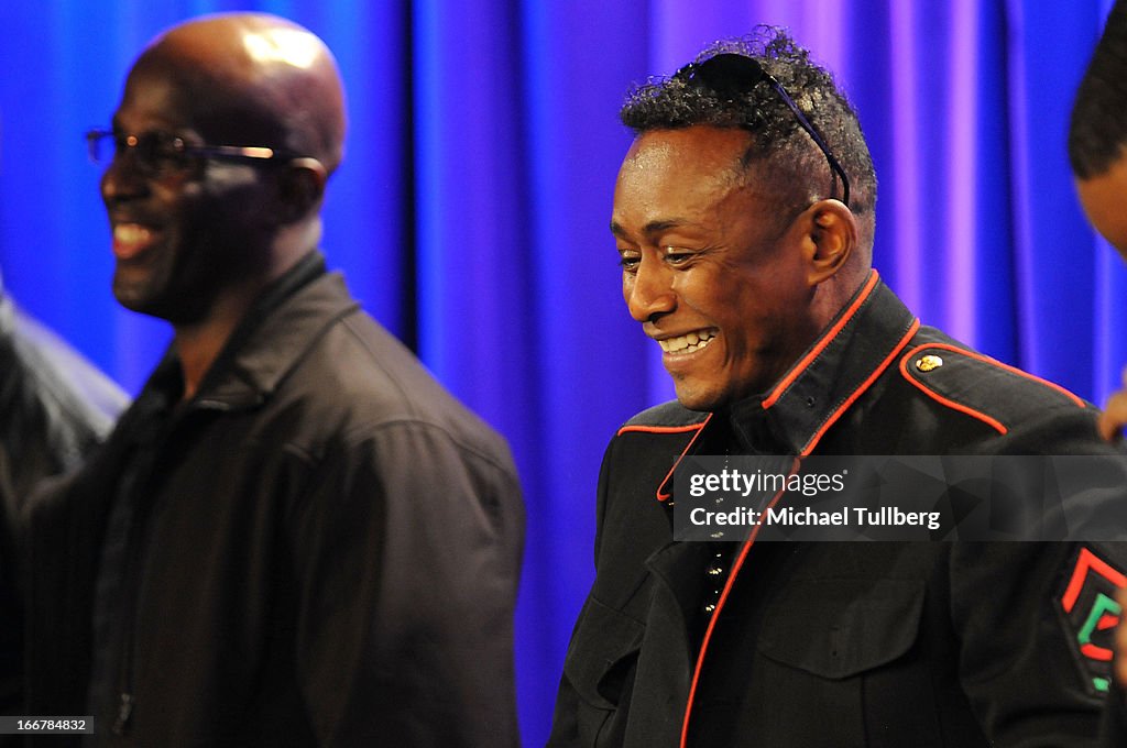 Prof Griff Rapper Professor Griff of Public Enemy speaks to the audience at
