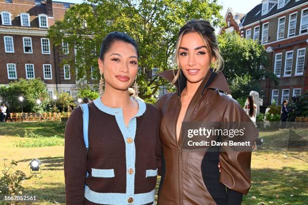 Vanessa White and Frankie Bridge attend the Mithridate SS24 show during London Fashion Week on September 15, 2023 in London, England.