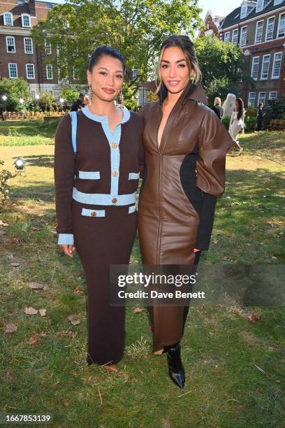 Vanessa White and Frankie Bridge attend the Mithridate SS24 show during London Fashion Week on September 15, 2023 in London, England.