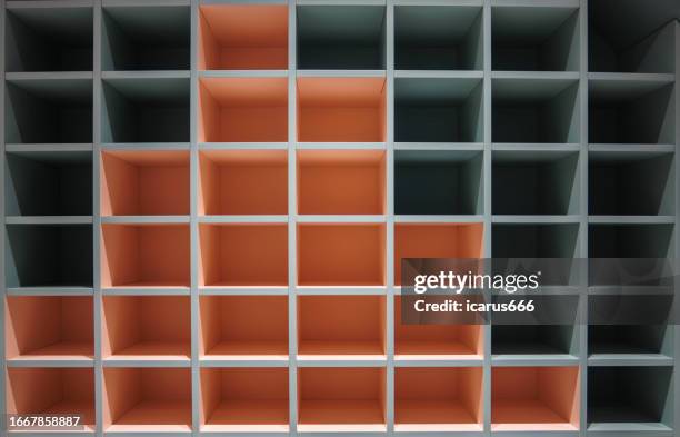 full frame shot of shelves,empty shelf cabinet,colorful hollowed out cabinets - full stock pictures, royalty-free photos & images