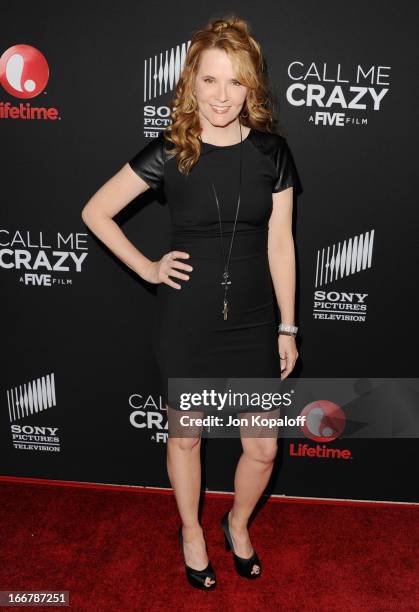 Actress Lea Thompson arrives at the Los Angeles Premiere "Call Me Crazy: A Five Film" at Pacific Design Center on April 16, 2013 in West Hollywood,...