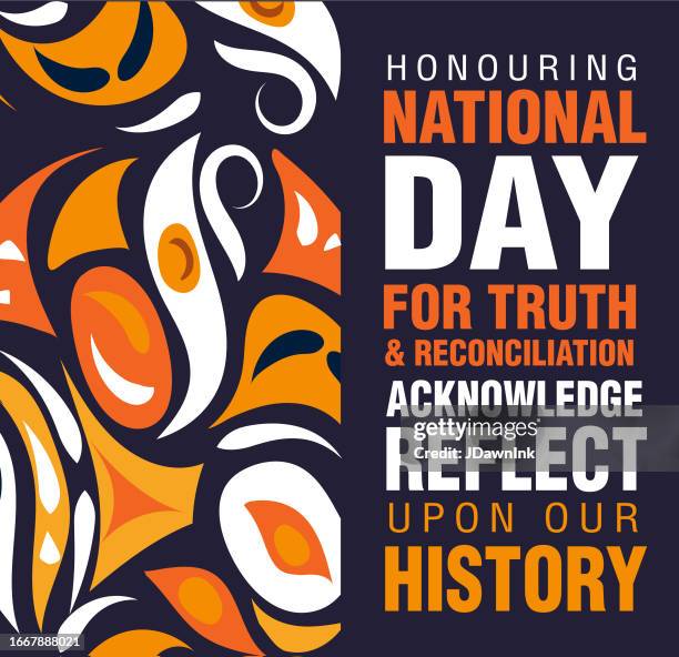 national day for truth and reconciliation banner design poster with pattern - respect stock illustrations