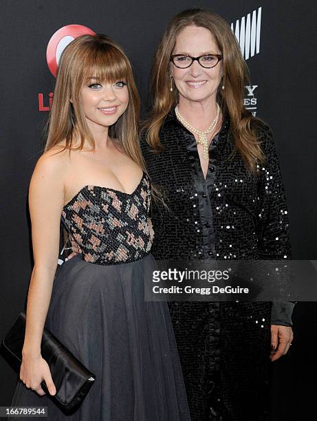 Actors Sarah Hyland and Melissa Leo arrive at the Lifetime movie premiere of "Call Me Crazy: A Five Film" at Pacific Design Center on April 16, 2013...