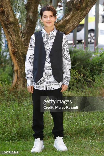 Italian young actor Samuele Carrino during the photocall of Rai film "La Stoccata Vincente".