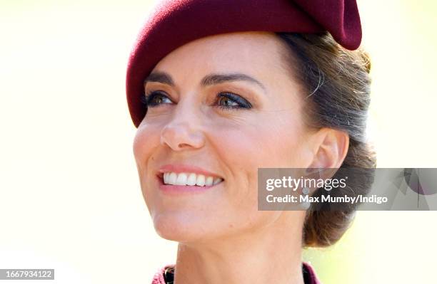 Catherine, Princess of Wales attends a service to commemorate the life of Her Late Majesty Queen Elizabeth II at St Davids Cathedral on September 8,...