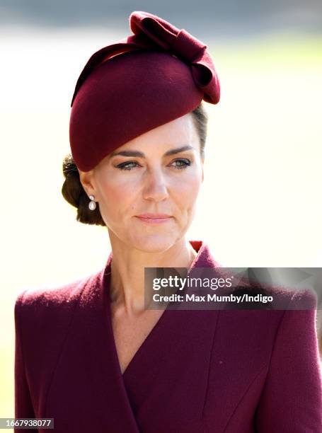 Catherine, Princess of Wales attends a service to commemorate the life of Her Late Majesty Queen Elizabeth II at St Davids Cathedral on September 8,...