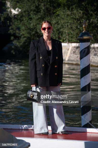 Ludovica Martino is seen arriving at the 80th Venice International Film Festival 2023 on September 08, 2023 in Venice, Italy.