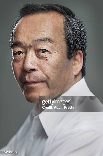Vice Chairman of Toyota Mr Takeshi Uchiyamada poses for a portrait after his press conference on April 17, 2013 in Tokyo, Japan. Toyota announces the...