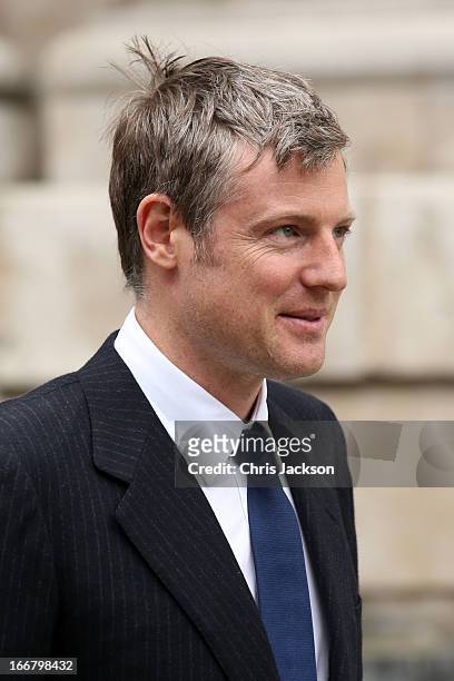 Conservative MP Zac Goldsmith during the Ceremonial funeral of former British Prime Minister Baroness Thatcher at St Paul's Cathedral on April 17,...