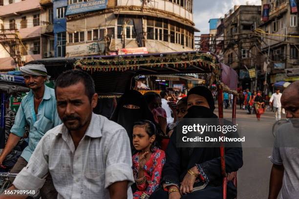 Street life in the Old Delhi district on September 08, 2023 in New Delhi, India. The Prime Ministers of the UK and India meet ahead of the G20 2023...