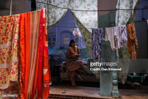 Woman stands in her home in the Old Delhi district on September 08, 2023 in New Delhi, India. The Prime Ministers of the UK and India meet ahead of...