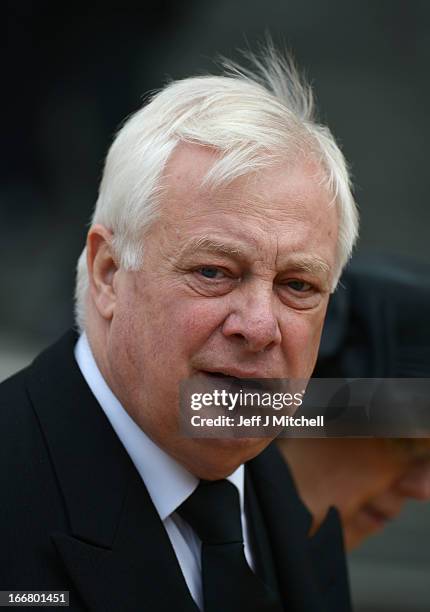 Lord Chris Patten looks on after the Ceremonial funeral of former British Prime Minister Baroness Thatcher at St Paul's Cathedral on April 17, 2013...