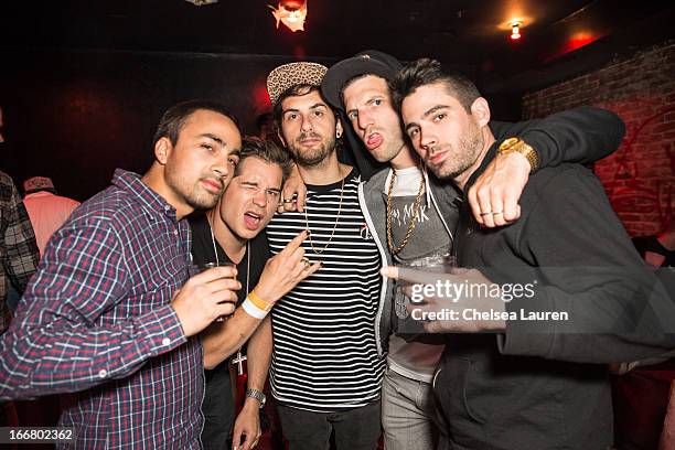 DJs Pho, Charly, Borgore, Pitchin and Thomas attend the Dirtyphonics private press meet & greet and listening of new album "Irreverence" at Dim Mak...