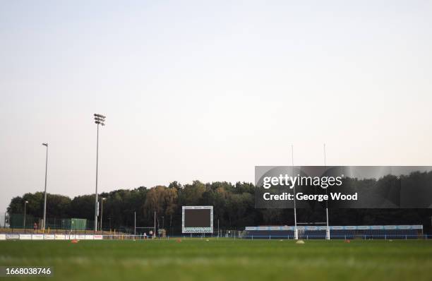 General view inside the stadium prior to the Premiership Rugby Cup match between Doncaster Knights and Cambridge at Castle Park on September 08, 2023...
