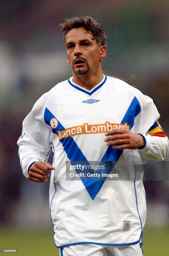 Roberto Baggio of Brescia in action