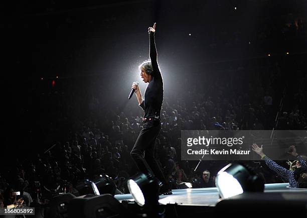 Mick Jagger of The Rolling Stones perform at Prudential Center on December 13, 2012 in Newark, New Jersey. The Rolling Stones concert this Saturday,...