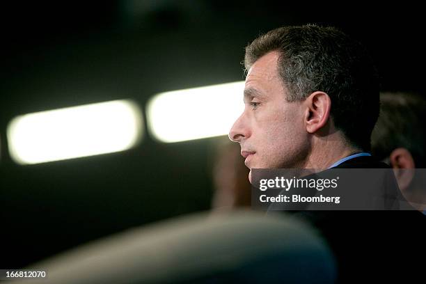 Jeremy Stein, governor of the U.S. Federal Reserve, listens at a macro policy discussion during the International Monetary Fund and World Bank Group...