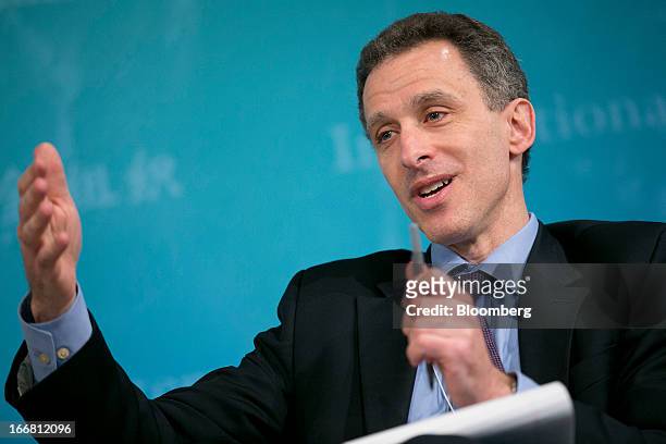 Jeremy Stein, governor of the U.S. Federal Reserve, speaks at a macro policy discussion during the International Monetary Fund and World Bank Group...