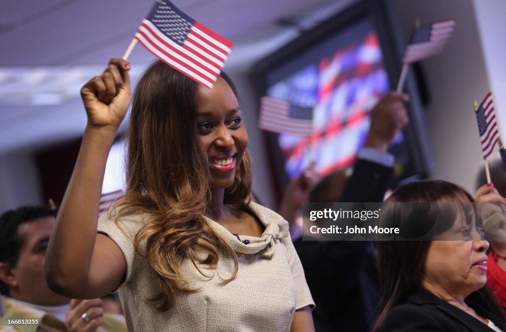 U.S. Citizenship And Immigration Services Hosts Naturalization Ceremony In NYC