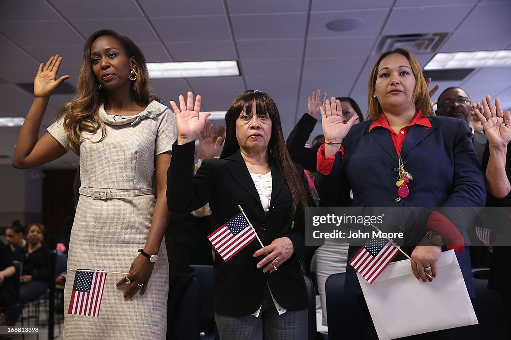 U.S. Citizenship And Immigration Services Hosts Naturalization Ceremony In NYC