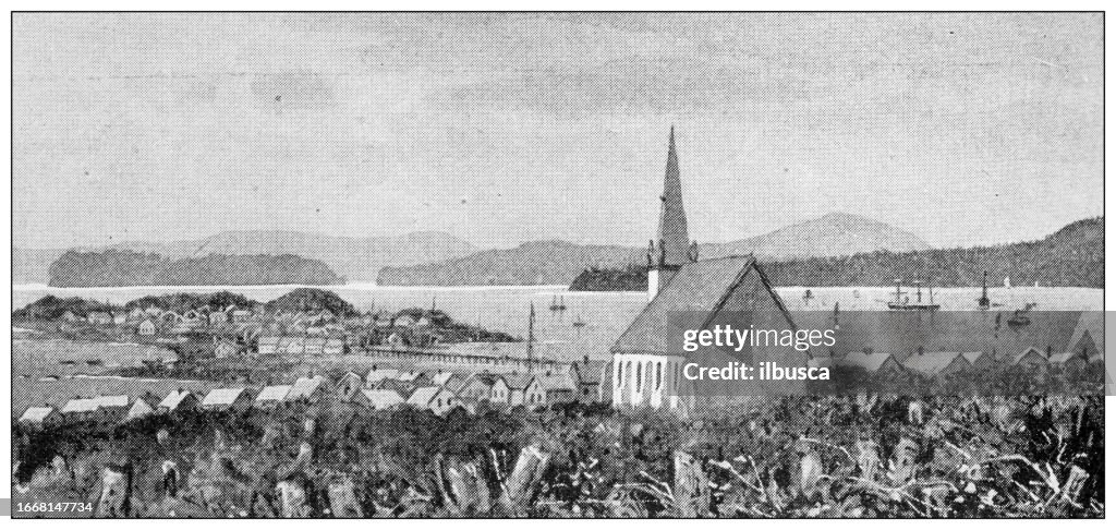 Antique image from British magazine: Fort Simpson, British Columbia