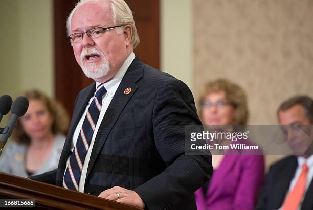 Rep. Ron Barber, D-Ariz., speaks at an event in the Capitol Visitor Center, to dedicate the Gabe Zimmerman Meeting Room who was killed in the 2011...