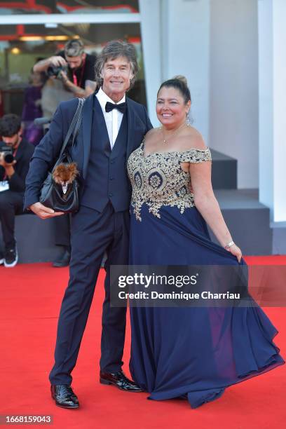 Ronn Moss and Devin DeVasquez attend a red carpet for the movie "Hors-Saison " at the 80th Venice International Film Festival on September 08, 2023...