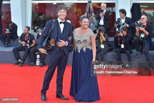 Ronn Moss and Devin DeVasquez attend a red carpet for the movie "Hors-Saison " at the 80th Venice International Film Festival on September 08, 2023...