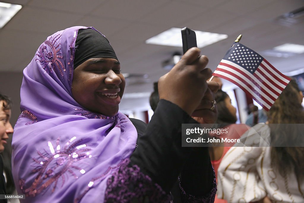 U.S. Citizenship And Immigration Services Hosts Naturalization Ceremony In NYC