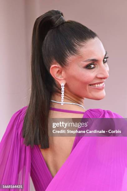Caterina Murino attends a red carpet for the movie "Hors-Saison " at the 80th Venice International Film Festival on September 08, 2023 in Venice,...