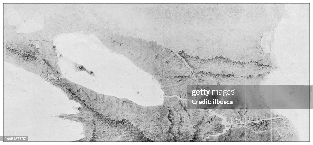Antique image from British magazine: Nicaragua ship canal project, Panoramic View