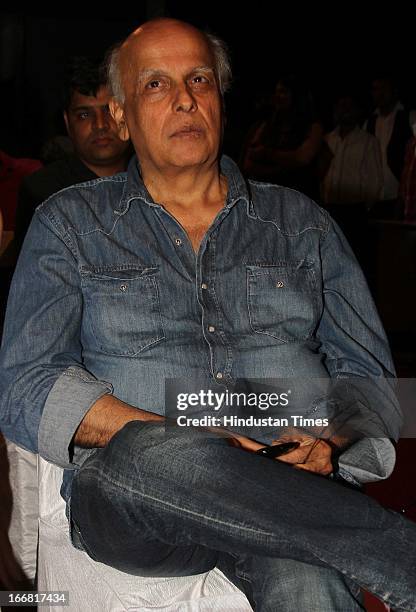 Bollywood filmmaker Mahesh Bhatt at Press conference of upcoming film Aashiqui 2 at Laxmi Studious, Film City on April 15, 2013 in Noida, India.