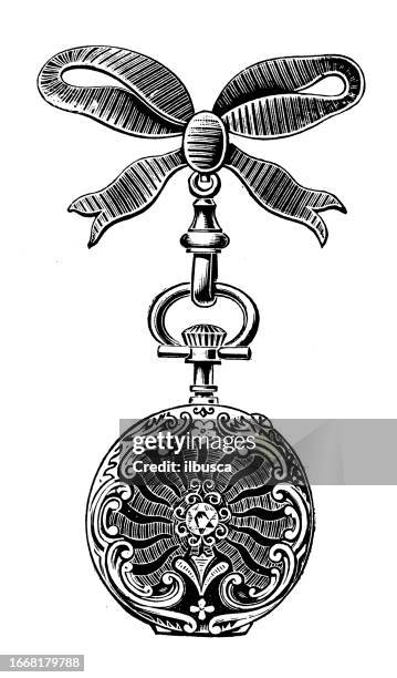 antique image from british magazine: jewelry - haberdashery stock illustrations