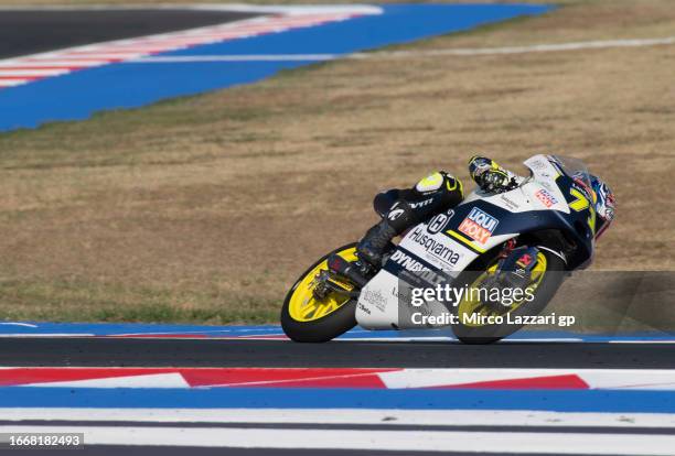 Ayumu Sasaki of Japan and Liqui Moly Husqvarna Intact GP rounds the bend during the MotoGP Of San Marino - Free Practice at Misano World Circuit on...