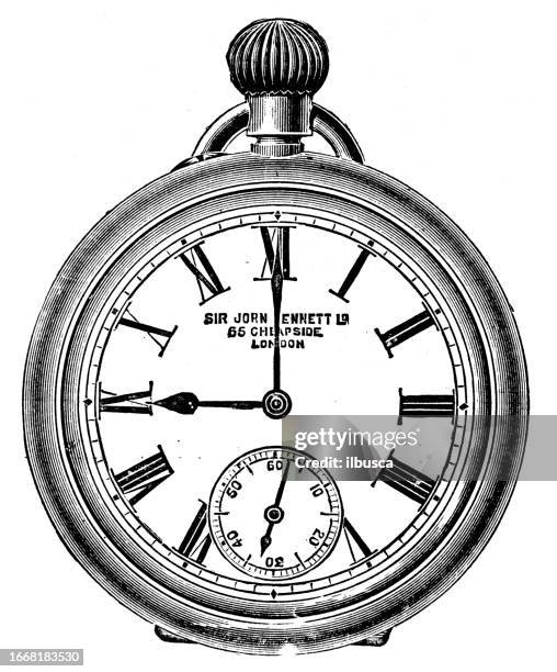 Antique Image From British Magazine Pocket Watch High-Res Vector ...